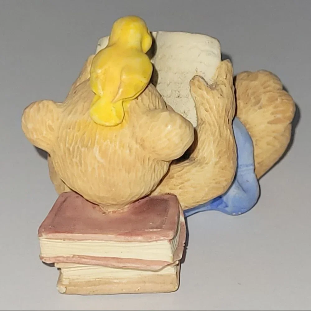Cherished Teddies Bear READING BOOK Figurine